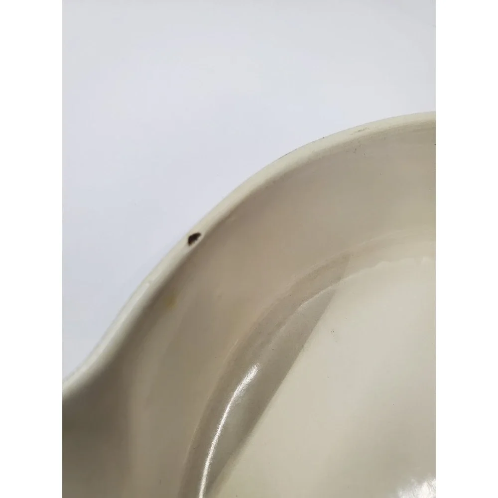 Vintage Cousances No 16 Enameled Cast Iron Skillet Brown Cream Made in France